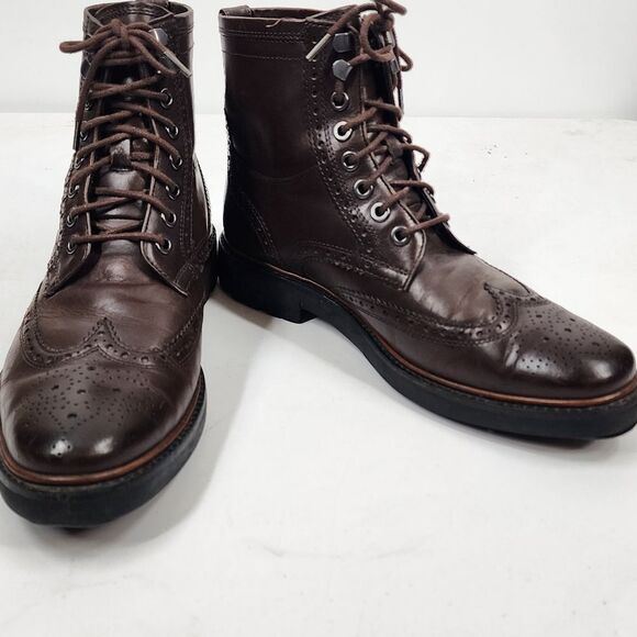 Coach Bryant Wingtip Boots Wingboots Brown 9 - Picture 3 of 8